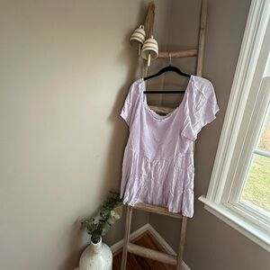 Lavender Short Sleeve Peplum Top
